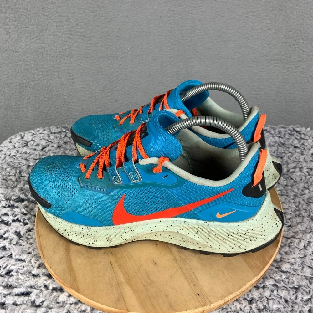 Nike Pegasus Trail 3 Men's 7 Laser Blue Habanero Red Running Sneakers DA8697-400